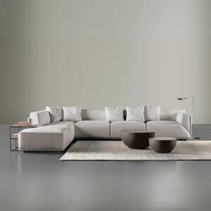 كنب زاوية مخمل حرف L ريجال ريفايفال - بيج