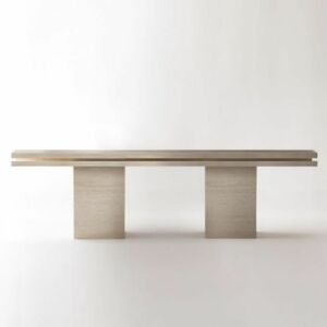 طاولة طعام رخام ترافنتينو 8 أشخاص بيكو - بيج