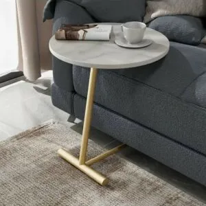 طاولة خدمة حديد وخشب - ذهبي