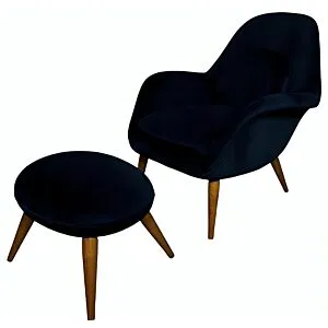 كرسي مفرد بوف ليون - ازرق غامق