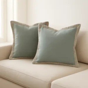 غطاء وسادة ديكور بدون حشوة مطرز ايلا - اخضر ومتعدد الالوان