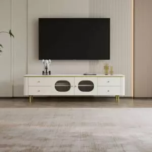 طاولة تلفزيون فيراز - 180 سم - كريمي