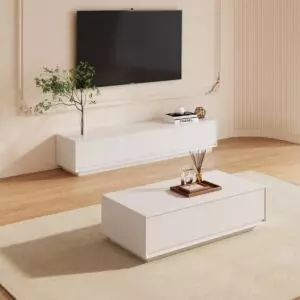 طاولة تلفزيون سومير 120 سم - اوف وايت