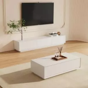 طاولة تلفزيون سومير 130 سم - اوف وايت