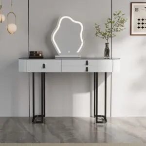 تسريحة مع مرآة بيلا 120 سم - اوف وايت واسود