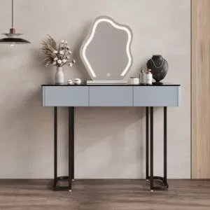 تسريحة مع مرآة فيلا - رمادي واسود