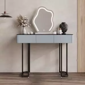 تسريحة مع مرآة فيلا - رمادي واسود