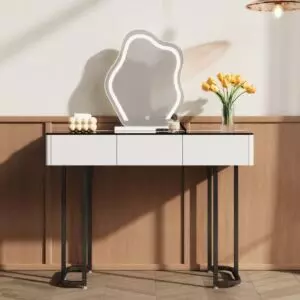 تسريحة مع مرآة فيلا - ابيض واسود