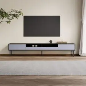 طاولة تلفزيون 200 سم فولكا - رمادي واسود