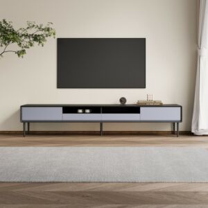 طاولة تلفزيون 200 سم فولكا - رمادي واسود