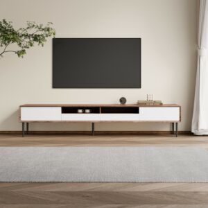 طاولة تلفزيون 200 سم فولكا - بني وابيض