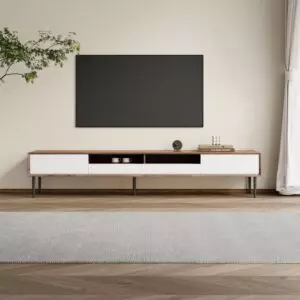 طاولة تلفزيون 200 سم فولكا - بني وابيض