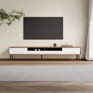 طاولة تلفزيون 200 سم فولكا - بني وابيض