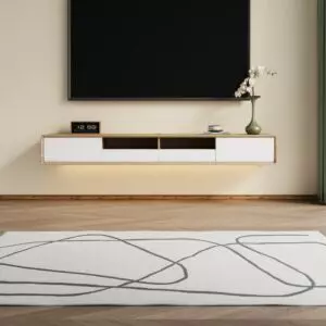 حامل تلفزيون جداري ميرانا - ابيض وبيج