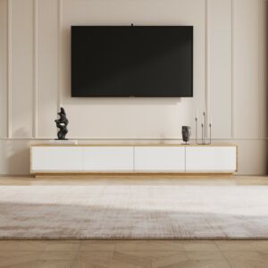 طاولة تلفزيون سيرينا - ابيض وبيج