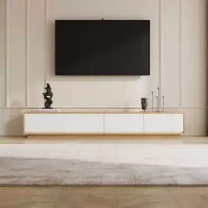 طاولة تلفزيون سيرينا - ابيض وبيج