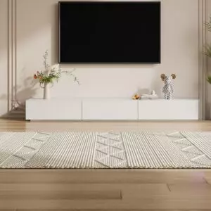 طاولة تلفزيون مايلي - 200x25 سم - ابيض