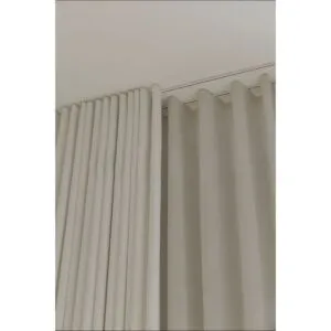 ستائر ويفي خطين بلاك اوت وشيفون - 250x300 سم - ابيض