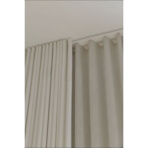 ستائر ويفي خطين بلاك اوت و شيفون - 350x300 سم - ابيض