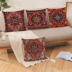 طقم غطاء وسادة ديكور رمضاني بدون حشوة - احمر واسود