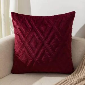 غطاء وسادة ديكور بدون حشوة 45×45 سم - احمر عنابي