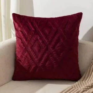 غطاء وسادة ديكور بدون حشوة 45×45 سم - احمر عنابي