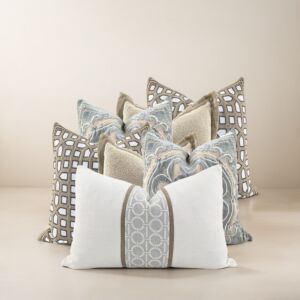 طقم غطاء وسادة ديكور بدون حشوة 7 قطع كلارينس