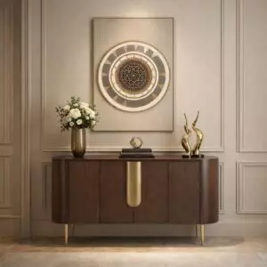 طاولة بوفيه فانيسا - بني غامق وذهبي