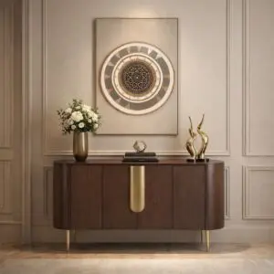 طاولة بوفيه فانيسا - بني غامق وذهبي