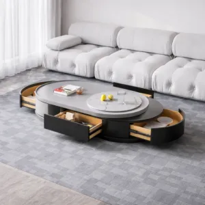 طاولة قهوة اينال - رمادي فاتح واسود