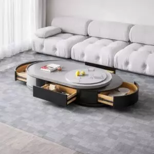 طاولة قهوة اينال - رمادي فاتح واسود