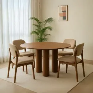 طاولة طعام ل 4 اشخاص كينزا - بني