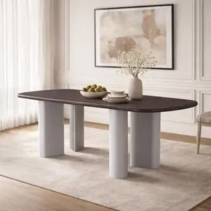 طاولة طعام 8 اشخاص - من مجموعة مارثا - بني ورمادي