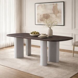 طاولة طعام 8 اشخاص - من مجموعة مارثا - بني ورمادي