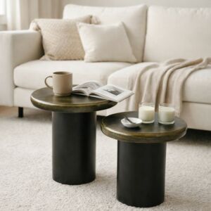 طقم طاولتين جانبية ريفا - سطح خشب طبيعي