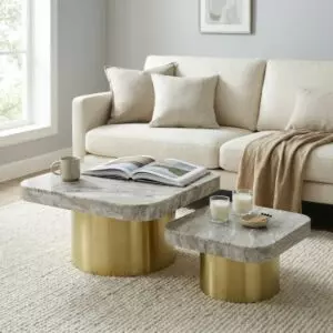 طاولة قهوة مارسيل - سطح رخام طبيعي - قطعتين