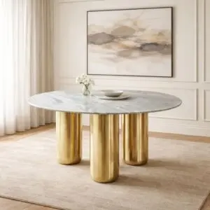 طاولة طعام شيروتي سطح رخام طبيعي - 4 اشخاص