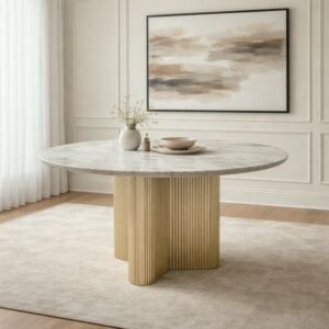 طاولة طعام سوبي سطح رخام طبيعي - 4 اشخاص