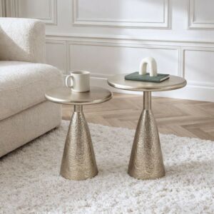 طقم طاولات جانبية سونا - قطعتين - ذهبي