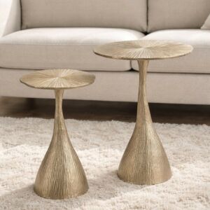 طقم طاولات جانبية ايلا - قطعتين - ذهبي