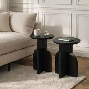 طقم طاولات جانبية هنري - قطعتين - اسود