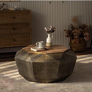 طاولة قهوة خشب طبيعي دايموند