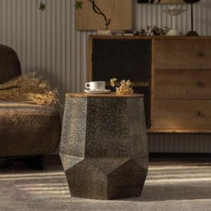 طاولة جانبية خشب طبيعي دايموند