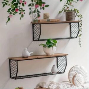 طقم رفوف جدارية قطعتين