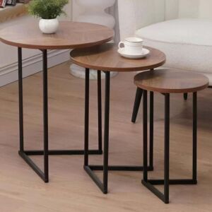 طقم طاولات جانبية متداخلة سيرفا - 3 قطع