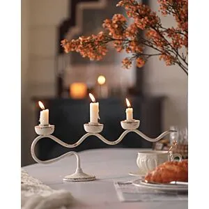 شمعدان حديد انتك روست - ابيض