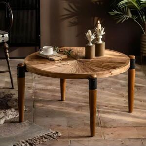 طاولة قهوة خشب طبيعي يدوي ويلزا