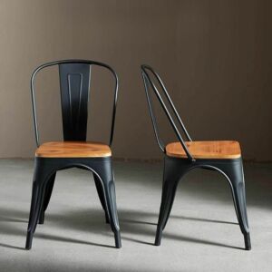 كرسي جلسة خارجية بي ميتال - اسود