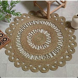 مفرش أرضي خوص بوهيمي - 100 سم