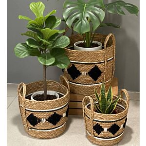 طقم سلال تخزين يدوي بينار - 3 قطع